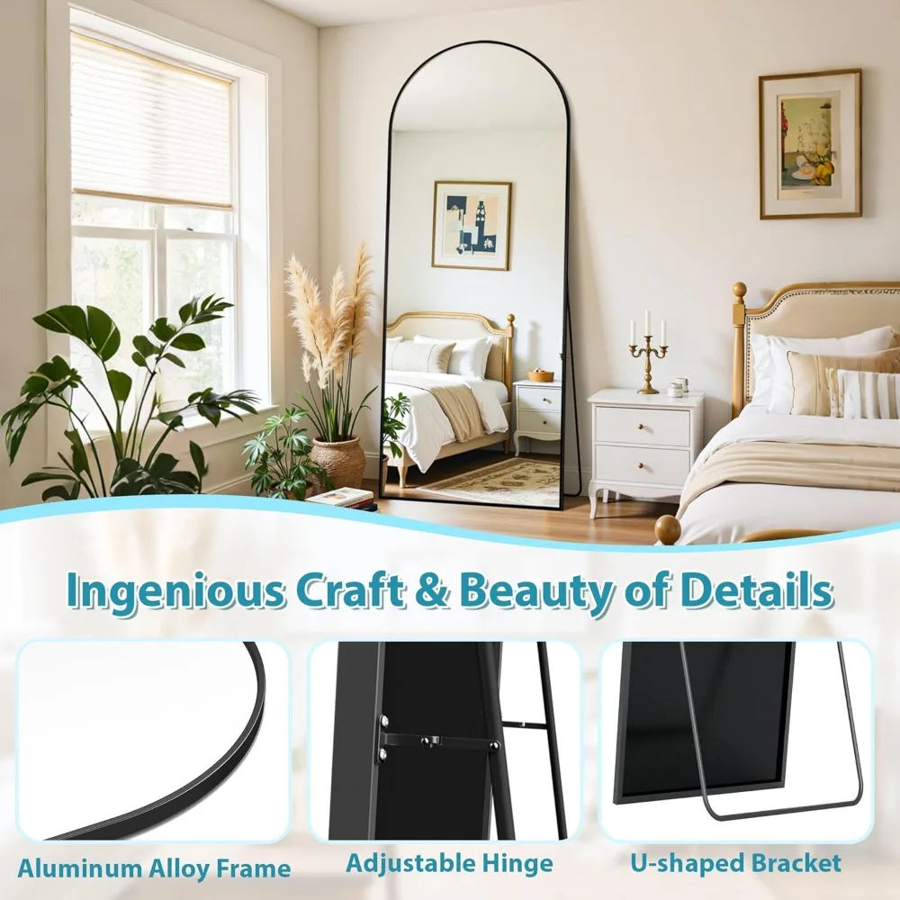 Oversized Freestanding Full Body Mirror, 71x26 Floor Standing Mirror with Hanging Mount for Complete Reflection and Versatility