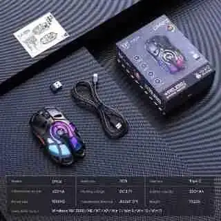 New Bluetooth+2.4Ghz+Wired Three-Mode Wireless Mouse 12800DPI RGB Backlit 1Khz Polling Rate Programmable Macro E-Sport Game Mice