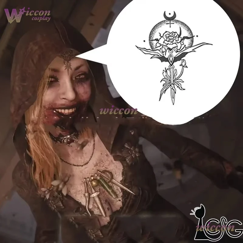 

Игра Village Lady Dimitrescu Daughter Daniela Косплей Татуировка Талия Рука Водонепроницаемая Временная Наклейка Хэллоуин Опора Подарок В наличии ‌