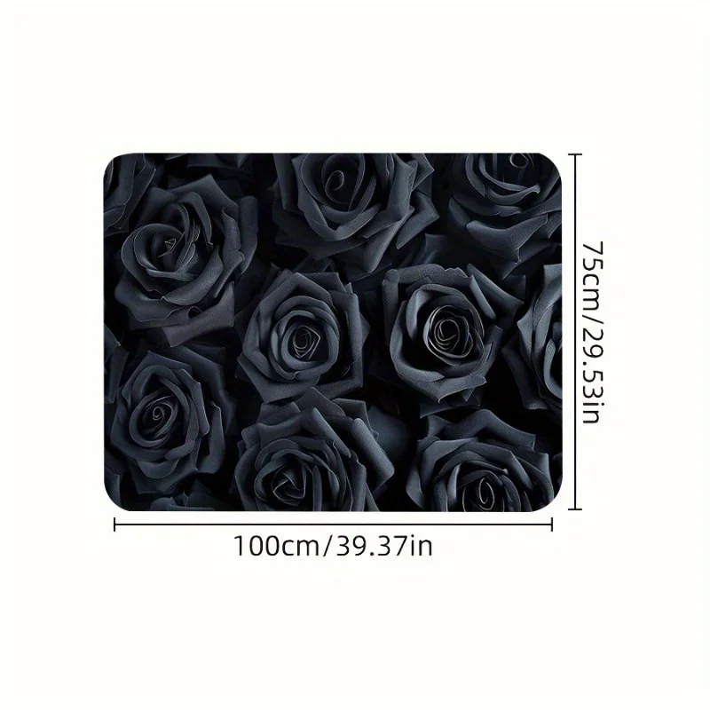 1pc, Dark Gray Rose Pattern Car Trunk Mat To Keep Your Car Interior Clean And Stylish, Durable And Fashionable Interior Protecti