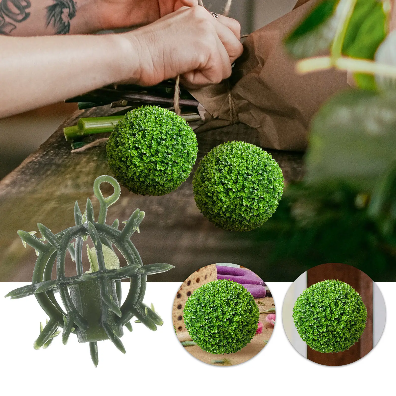

10Pcs Flower Arranging Rack Grass Ball Ornament Rack Decorative Topiary Cage for DIY Floral Design Garden Supply Wedding