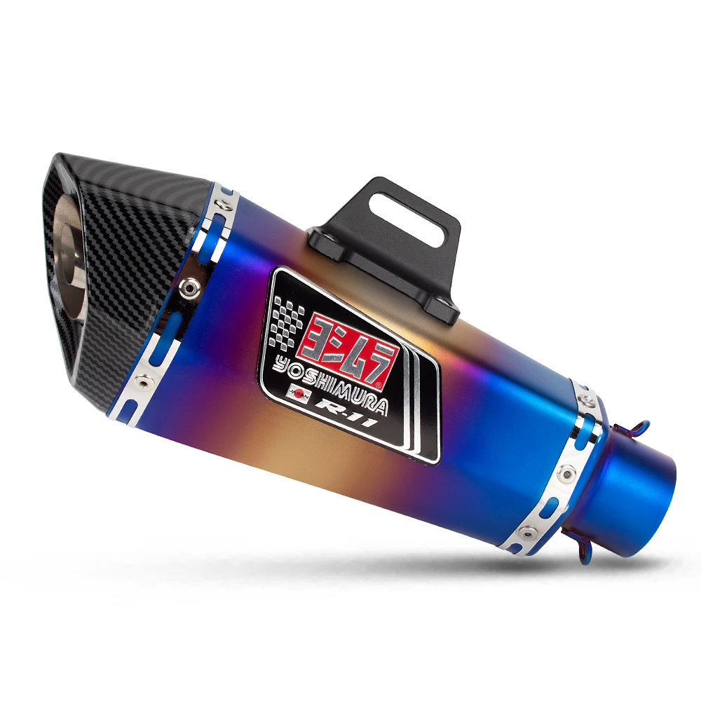 

STLF 51mm Universal Motorcycle Modified Exhaust Tail Pipe Blue Muffler with Db Killer for Pcx125 C650gt Tmx560 Cbr500f Cb750 F75