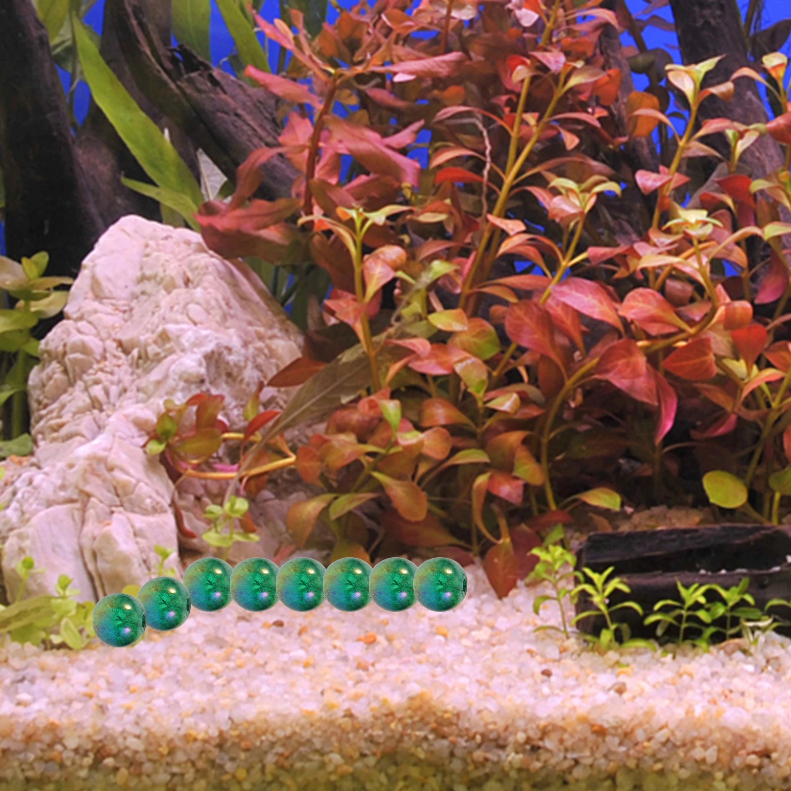 

50pcs Glass Beads Decorative 8mm for Indoor Plants Vases Aquarium Fish Tank Landscaping Decorations