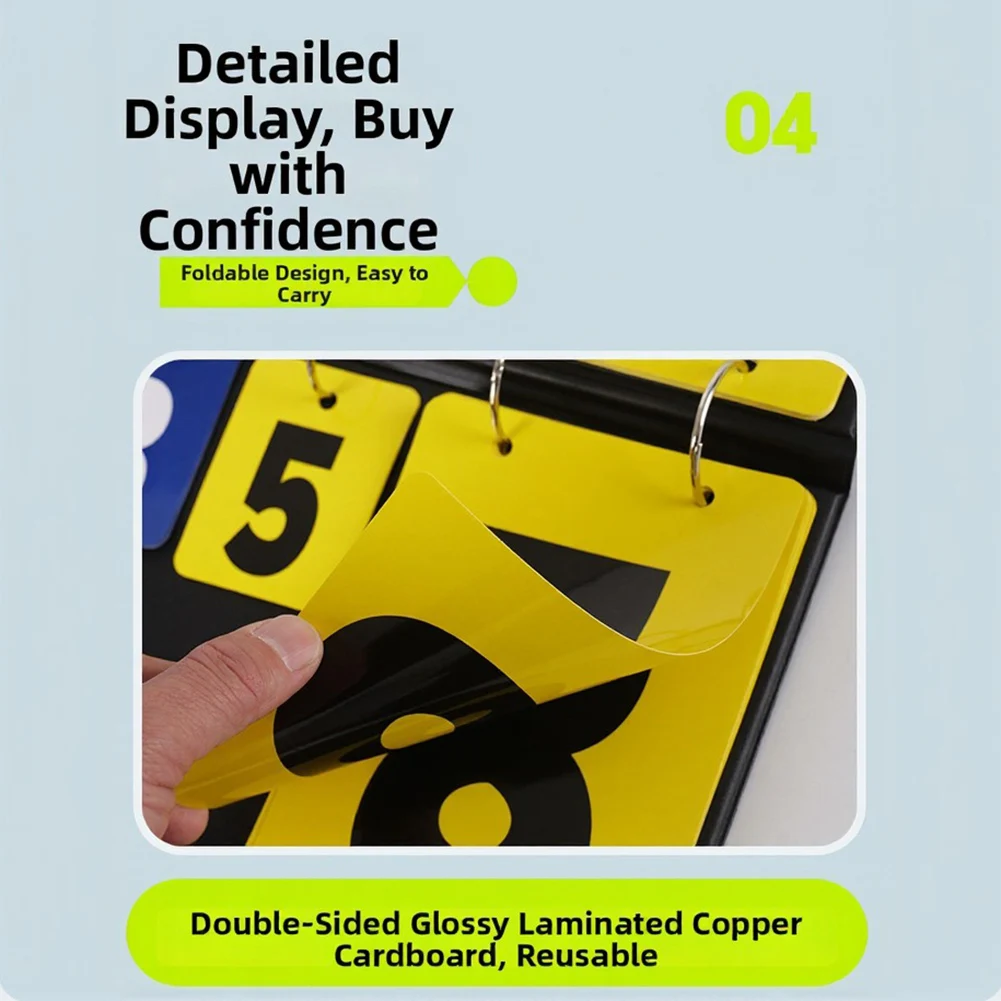 Match Scoring Black blue yellow Flip Scoreboard Easy Carry Sports Scoreboard Portable Counter ABS Construction
