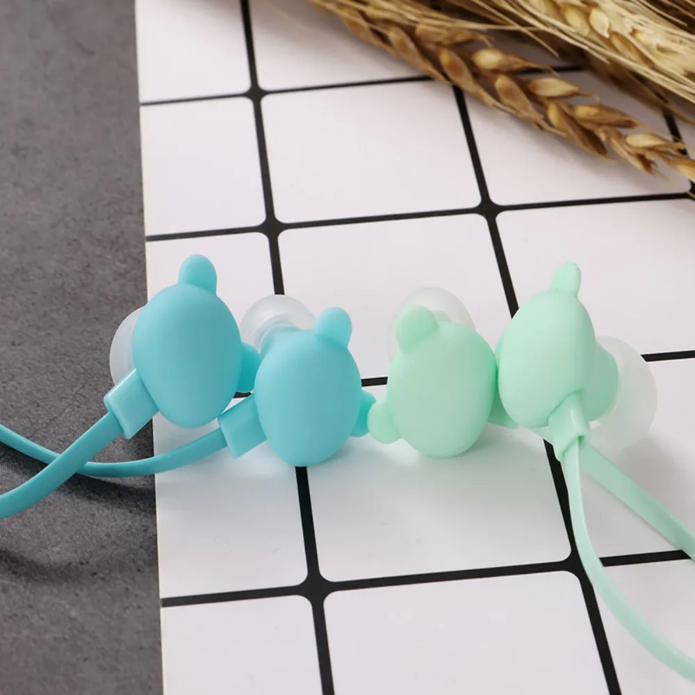 Candy Color Bear Earphones 3.5mm Stereo Headset Bass Earphone Earplugs with Mic for Samsung Xiaomi IPhone Kid Girls Gifts