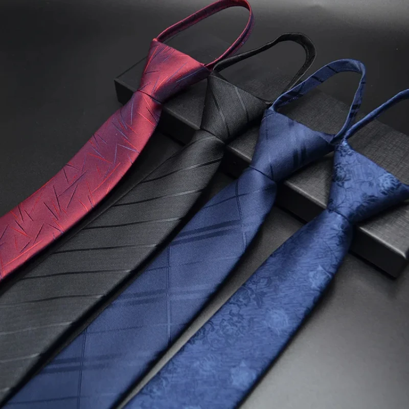 Męski krawat na zamek błyskawiczny Leniwe krawaty Moda 6 cm Biznesowy krawat dla mężczyzny Chudy wąski krawat ślubny na imprezę corbatas para hombre