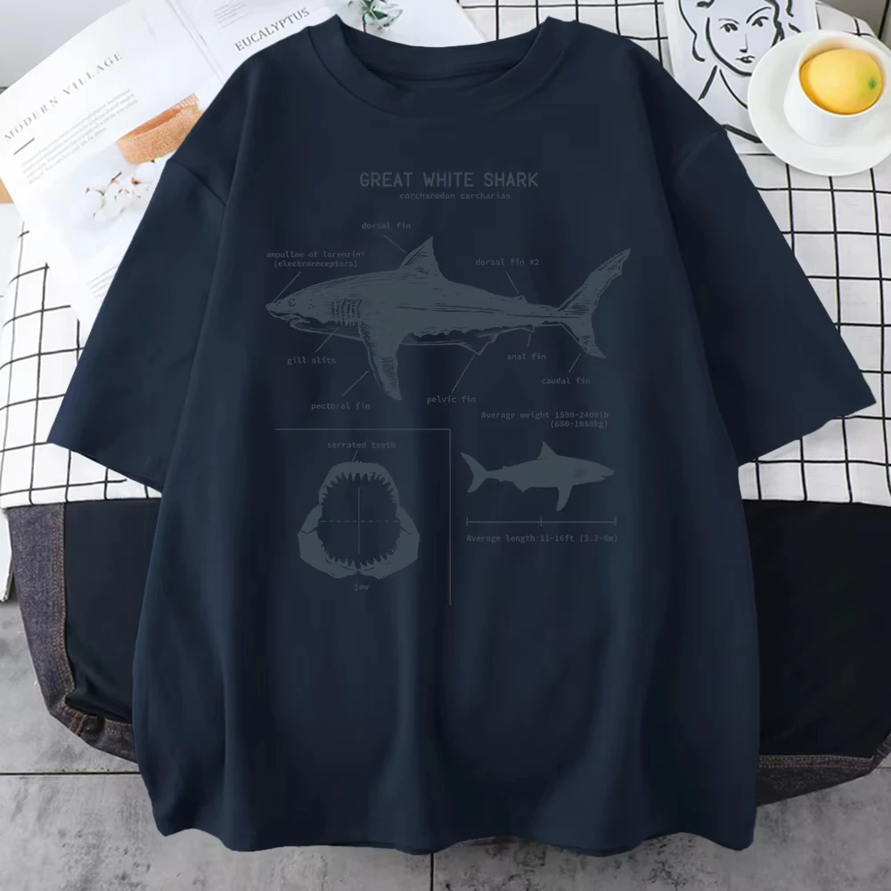 Pure Cotton T-Shirt Unisex Vintage Science Loose Crew Neck Casual Short Sleeve Tee