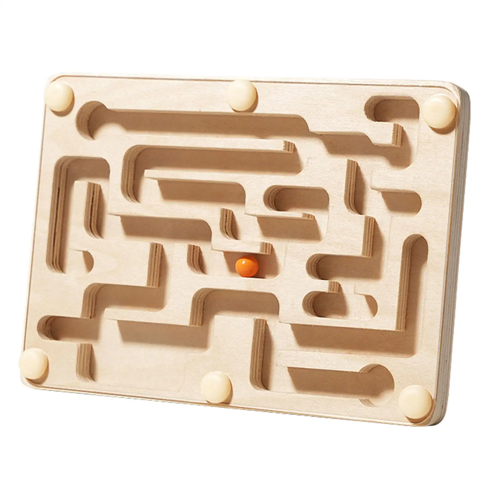 Wooden Marble Maze Wooden Maze Board Game Balance Learning Toy for Boys Girls