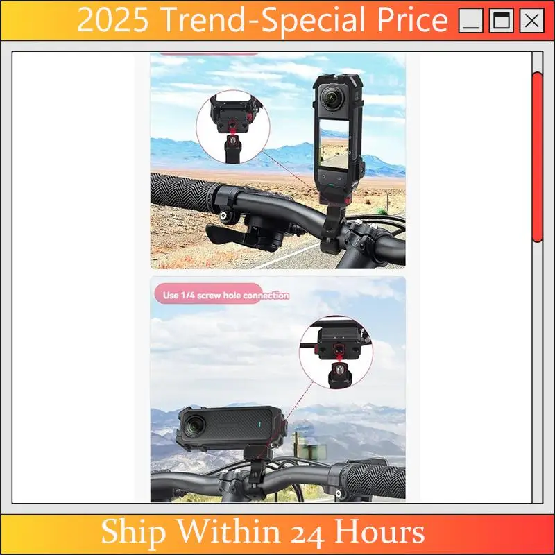 

CHYY Top Quick Mount Aluminum Protective Cage For Insta360 X4 Camera Expansion Frame Cold Shoe 1/4 Foldable Adapter Bike Holder