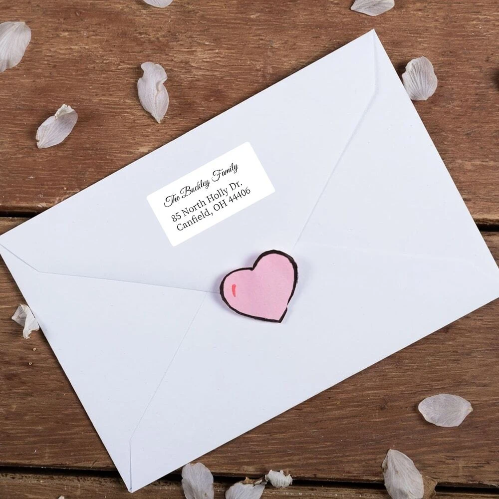 Пользовательские белые персонализированные адресные наклейки с обратным именем, самоклеящиеся плоские прямоугольные наклейки для спины в школу, офиса, дома, подарки для семьи