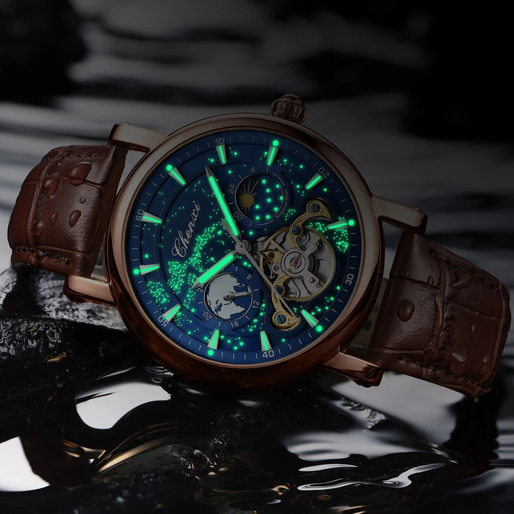 CHENXI New Men's Automatic Wat - đánh giá và giá Leather Watch Band Men