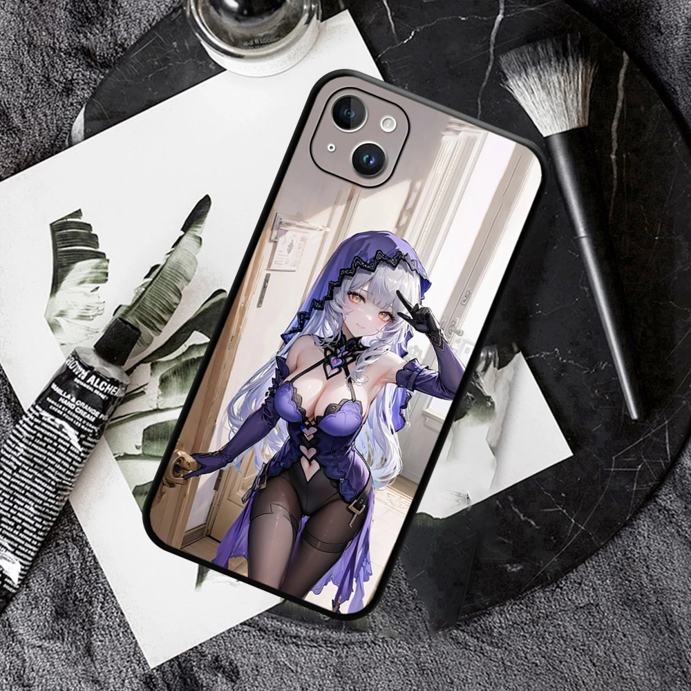 Honkai funda de teléfono con personaje de cisne negro, calidad de riel de estrella, 5 estrellas, para IPhone 15, 14, 13, 12, 11 Pro Max, Mini, XSMax, SE3, 2, 7, 8 Plus