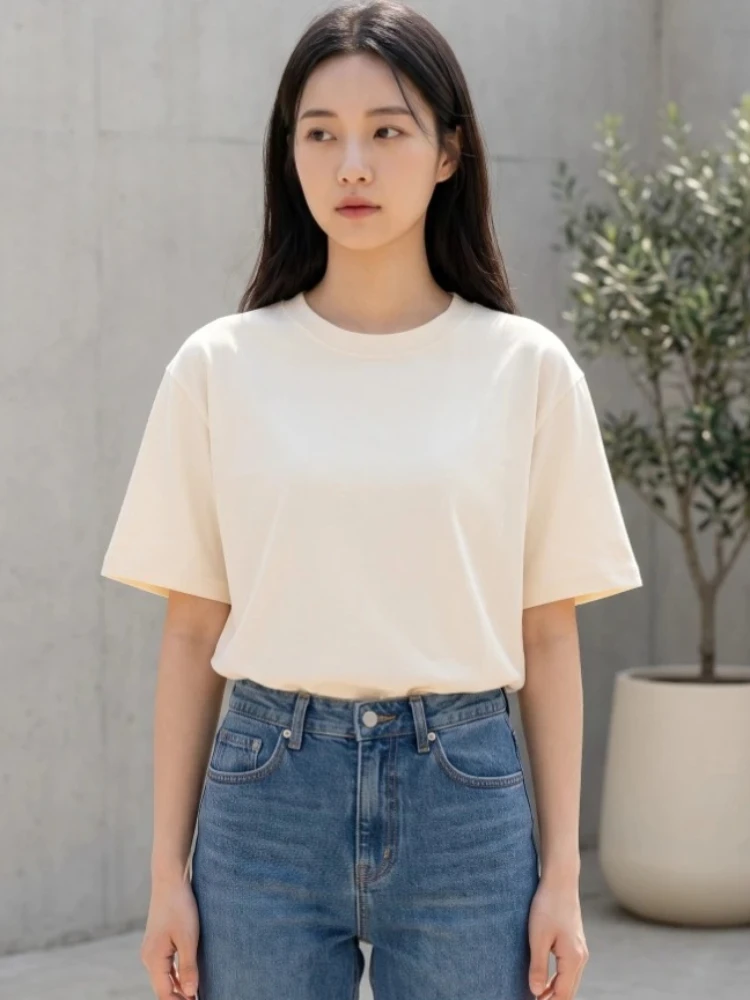 zjaiss Loose Casual  Versatile Short Sleeved Sleeves Tee 2026 Summer High Quality Women T-Shirt Fashion Trend Solid Tops
