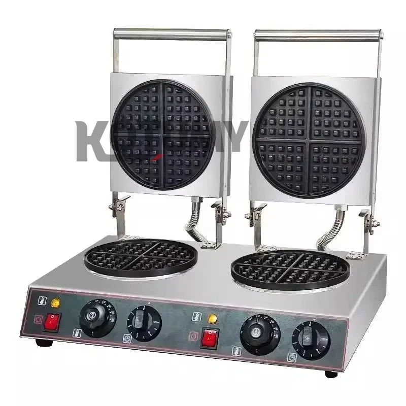 Commercial Double Head Waffle Maker with Internet Famous Cream Grid Pattern