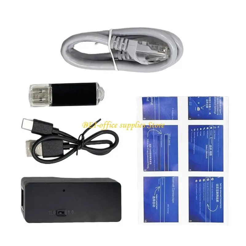 A9LC Console USB Adapter مع Ethernet Type C Cable مجموعة مجموعة أدوات المفتاح