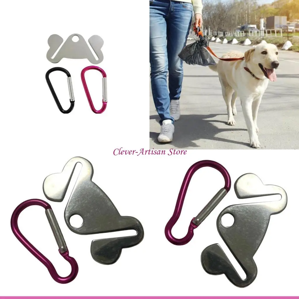 E06B حقيبة براز الكلاب القابلة للتعليق، مشبك قوي وآمن، حامل حقيبة براز الحيوانات الأليفة للمشي #1