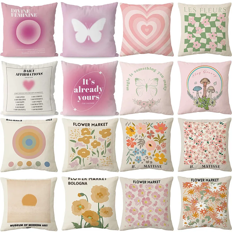 Pink girl heart throw pillow covers with digital printing of short plush fabric Car-shaped sofa cushion for office Home decor