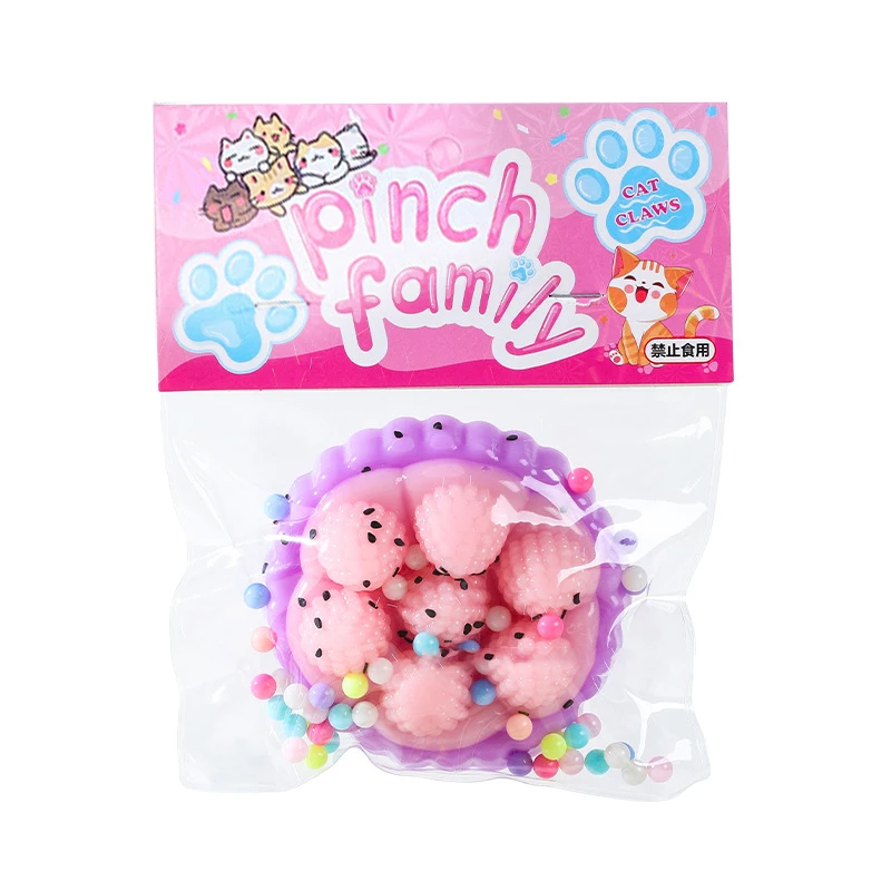 Strawberry Cake Mochi Taba Squishy Toy Cute Sticky Decompressions Pinching Squeeze Toy Novelty Kids Adult Birthday Gift