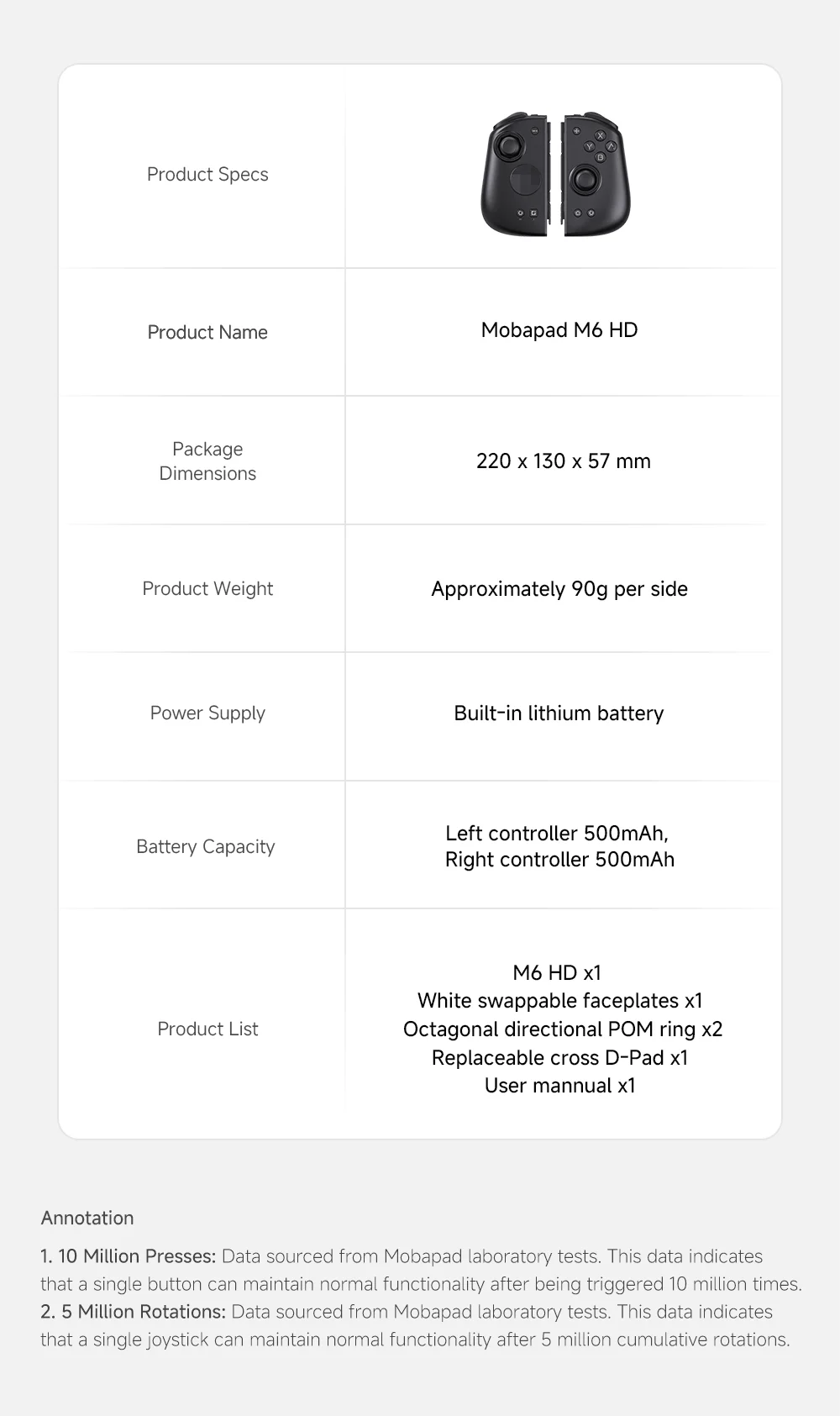 MOBAPAD M6 HD Gemini Gaming-Controller mit C70-Adapter für Nintendo Switch 2 Hall-Effekt-Joystick Gamepad für Switch OLED – Detail 11