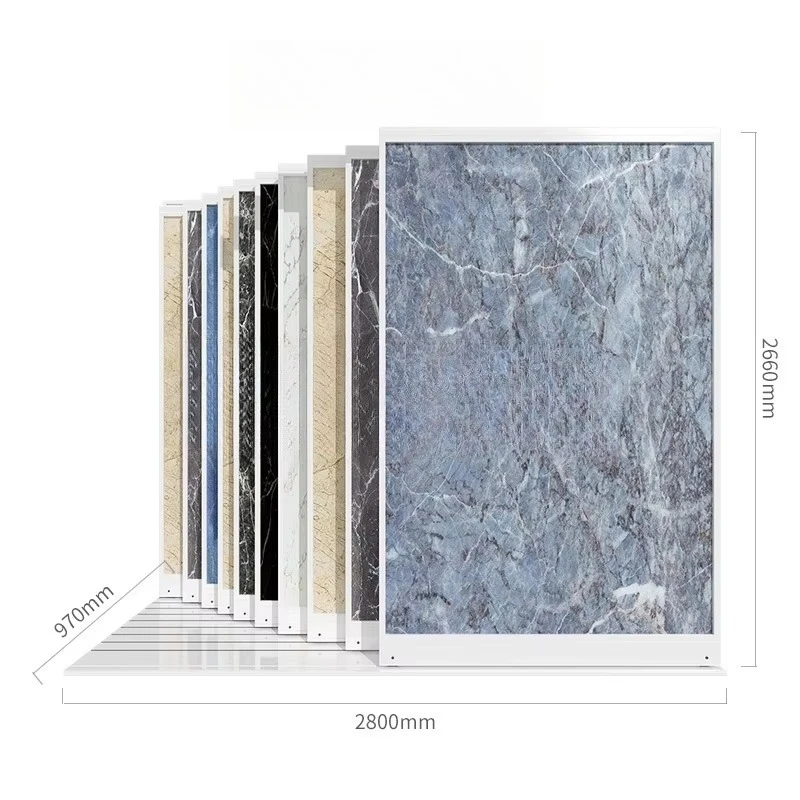 Modern Style Push Pull Display Rack for Tiles Metal Washable Easy Assembly Indoor Use