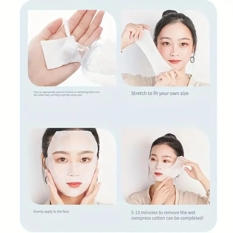 200pcs Ultra-Soft Stretchable Cosmetic Cotton Pads - Hydrating, Thin, and Gentle for Face Makeup Removal, Disposable