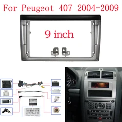 9 Inch Car Frame Fascia Adapter Canbus Box Decoder For Peugeot 407 2004-2009 Android Radio Dash Fitting Panel Kit