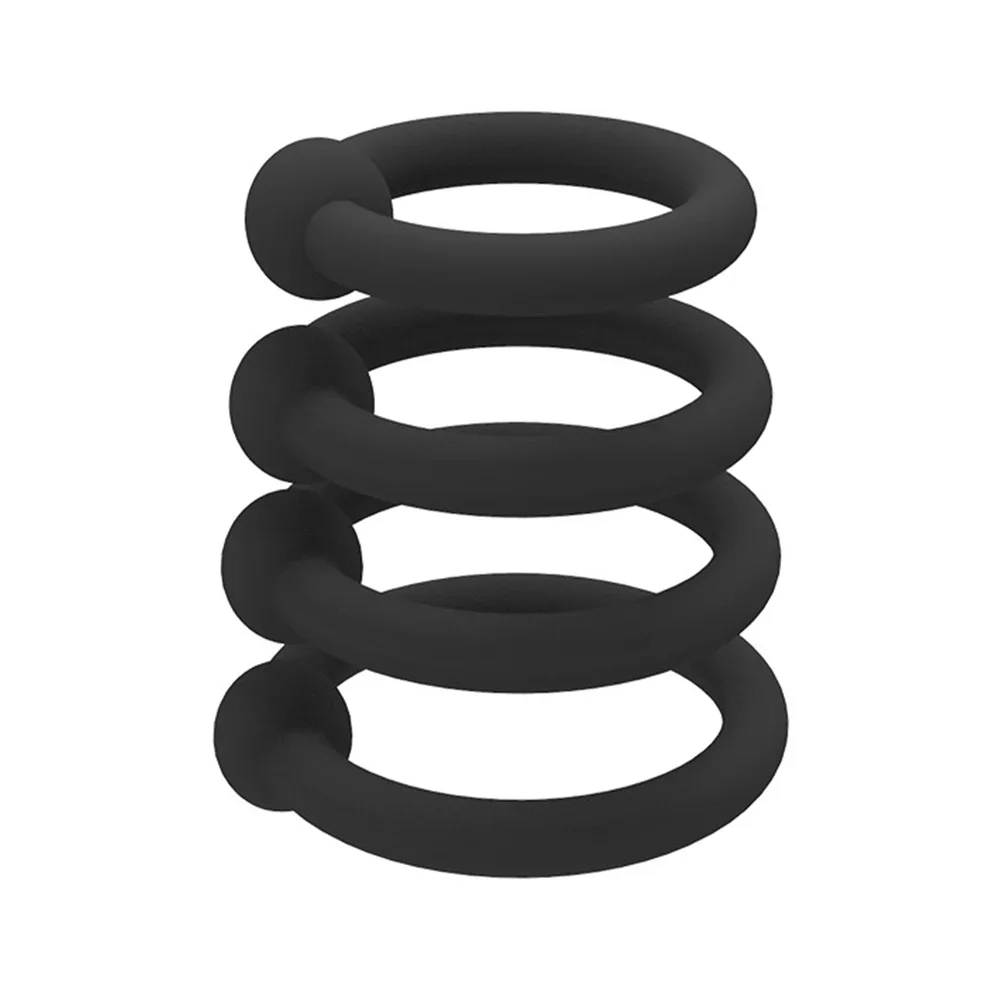 4 قطعة حلقات قفل القضيب سيليكون كوكرينج القضيب توسيع الجنس لعب للرجال تأخير القذف وقت طويل دائم خواتم الديك الذكور