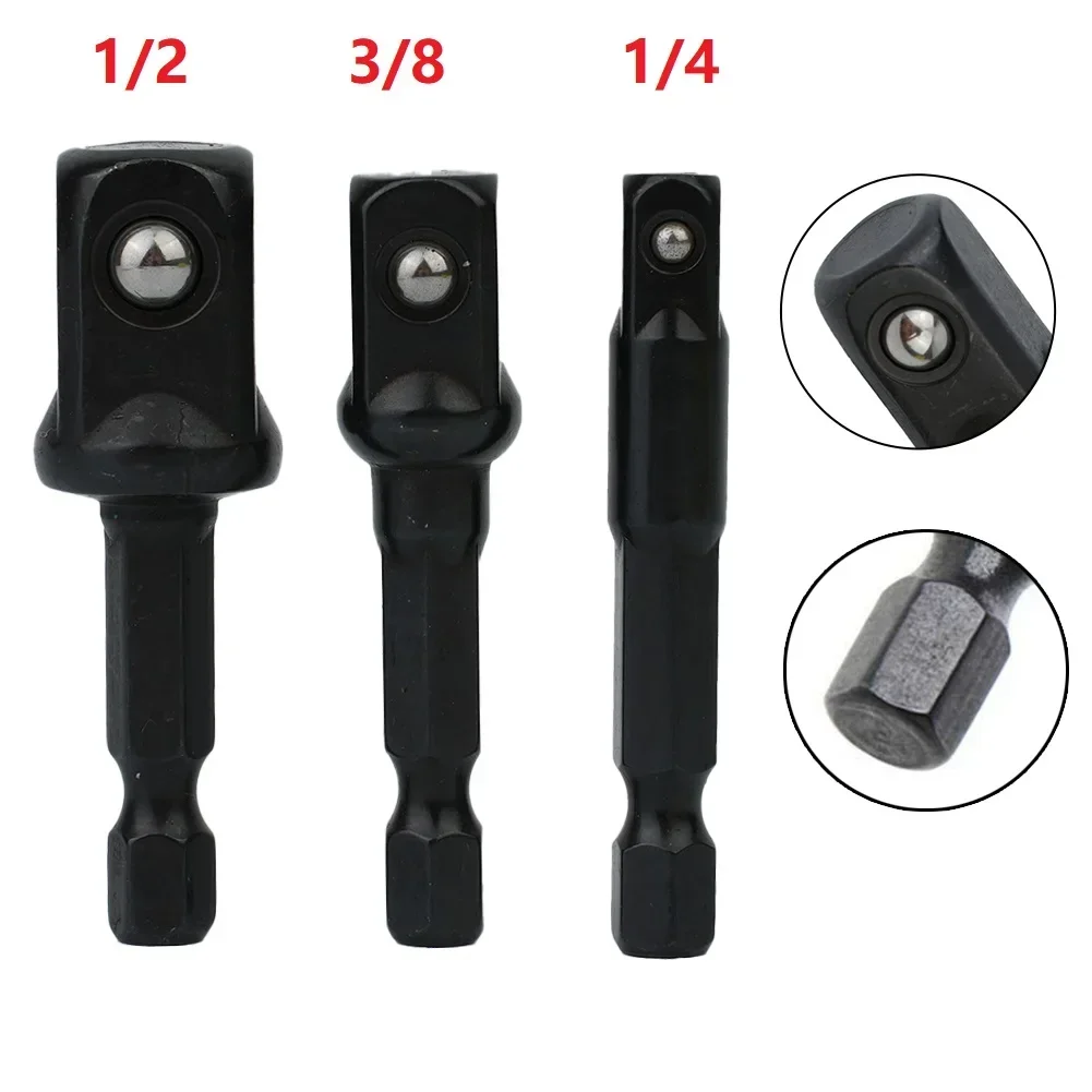 soquete de impacto adaptador polegada porca driver sockets hex shank extensao rotatable energia eletrica broca sockets adaptador 01