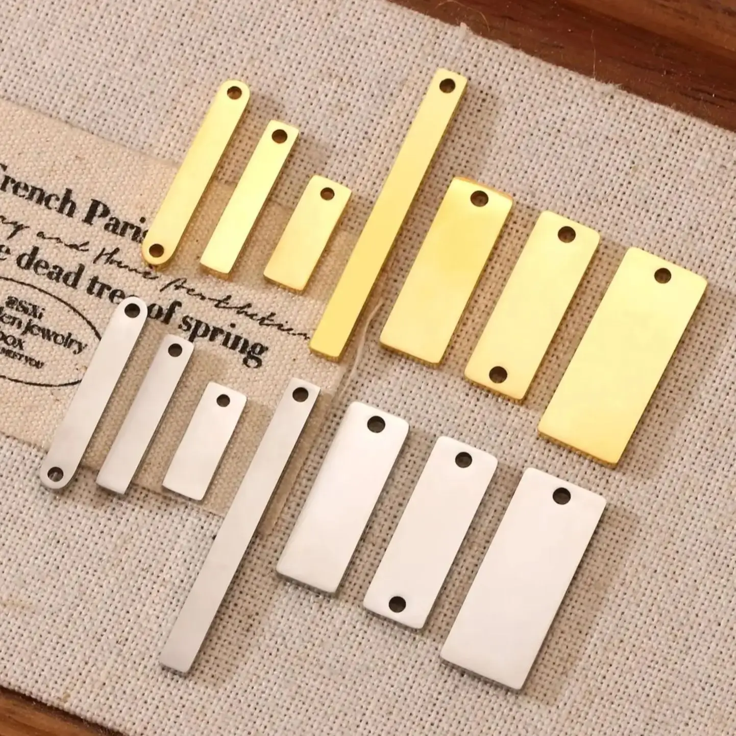 5 Stücke Spiegel Polieren Rechteckige Blank Stecker Charms DIY Schmuck Machen Edelstahl Anhänger Handwerk Halskette Zubehör