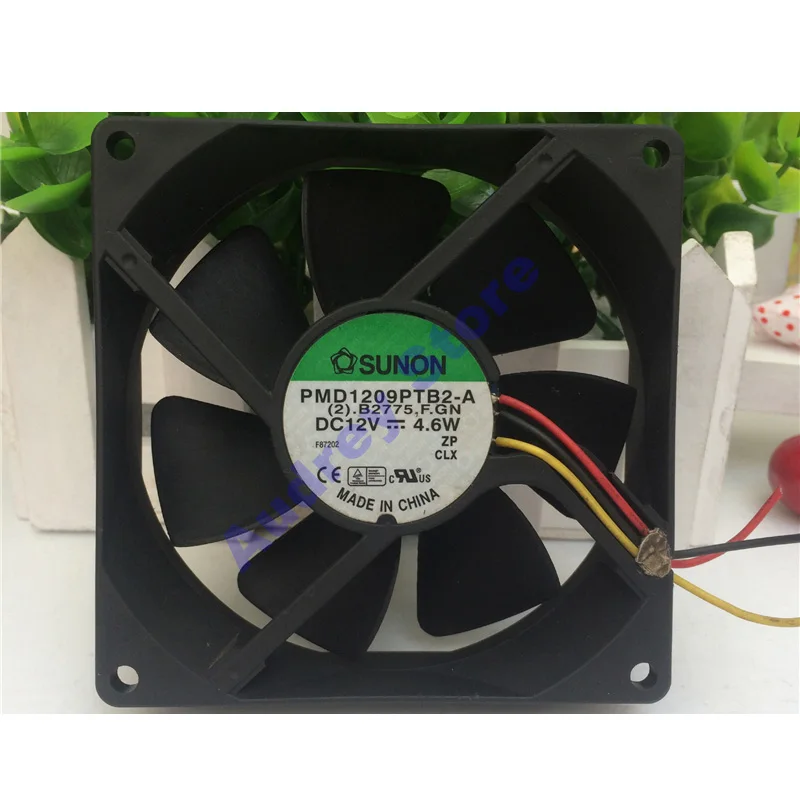 PMD1209PTB2-A 9025 9cm 12V 0.39A 4.6W 3 wires Cooling fan 4500RPM 75CFM air blower for server