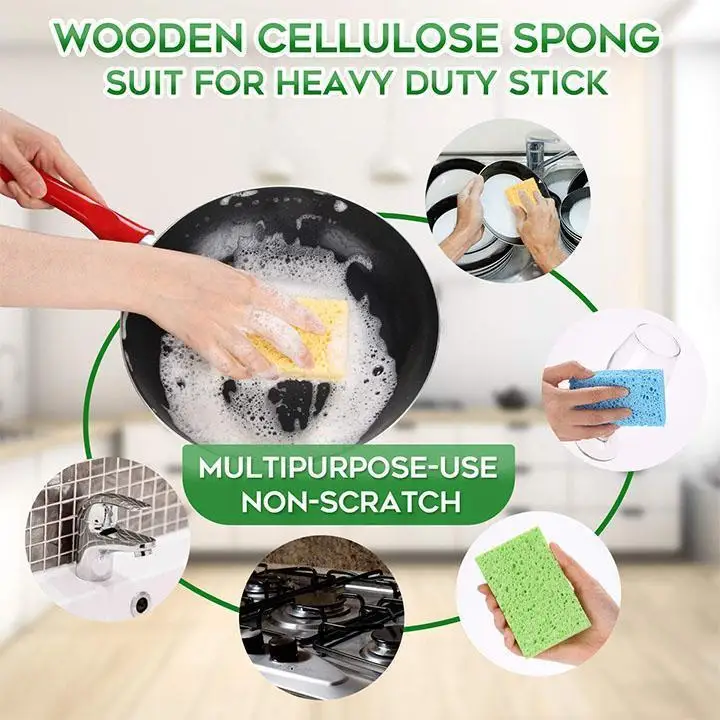 Kitchen dishwashing cleaning color wood pulp cotton thickened non-stick oil dish towel cleaning scouring pad seaweed rag