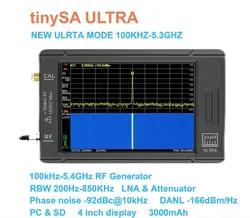 Original tinysa ultra 100khz-5.3ghz 4 polegada display à mão pequeno analisador de espectro rf gerador com bateria