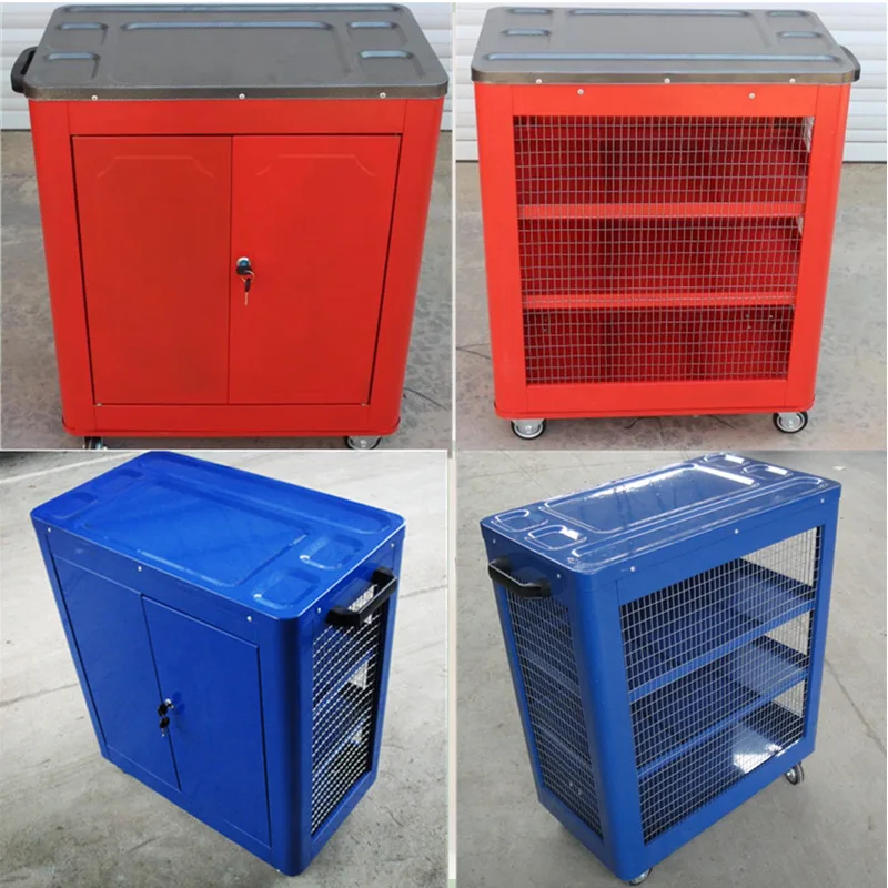 Alat Troli Kabinet Dada Tiga Lapisan Kotak Peralatan Perbaikan Otomatis Kabinet Alat Dorong Tangan Multifungsi Kabinet Bagian