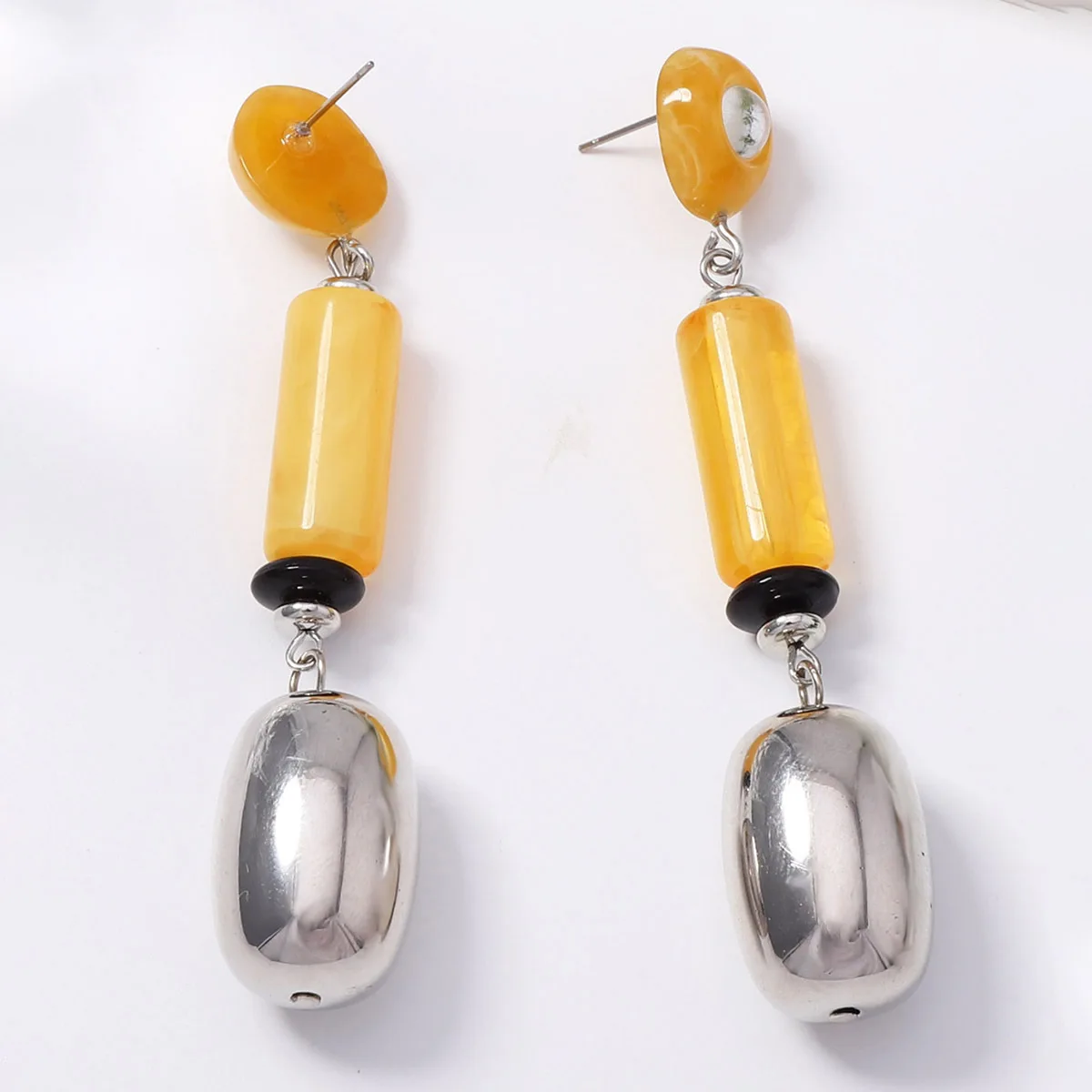 Vintage Harz-Ohrringe mit langen Anhängern für Damen, Perlenbesetzte Tropfenohrringe, Bohemian-Statement-Schmuck, Geschenke für Feiertage und Partys – Detail 3