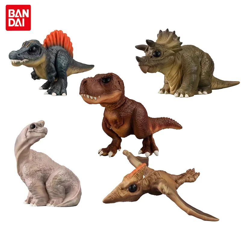 

BANDAI Original Dinosaur Friends Triceratops Tyrannosaurus Rex Spinosaurus Pterosaur Mini Action Figure Model Desktop Ornaments