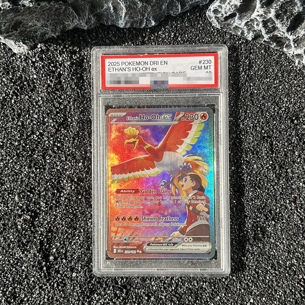2025 DRI ETHAN'S HO-OH ex Angielska Wersja Karta PTCG Rzadka Karta Kolekcjonerska Flash Klasyczna Kolekcja Anime Karta Urodzinowa Prezent