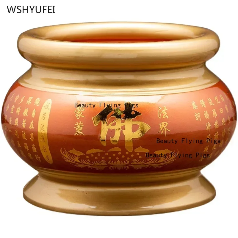 Ceramics Censer  Water Cup Fruit Tray Buddhist Tools and Supplies Pray for Auspiciousness Home Decoration Chinese Style Blessing