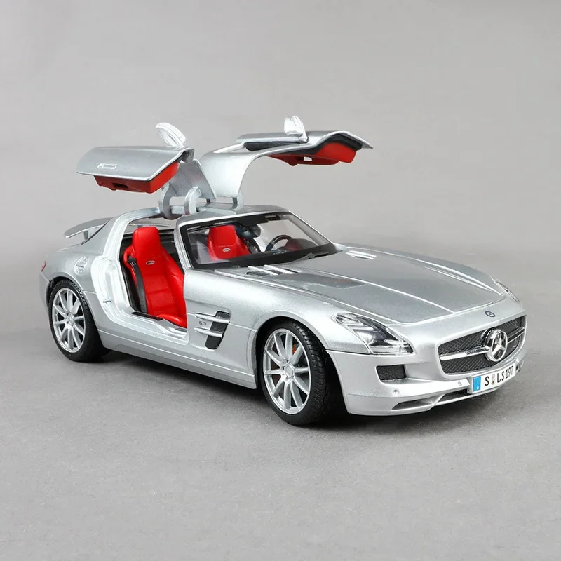 Maisto 1:18 Benz Sls Amg Racing Sports Car Diecast Model Edition Alloy Luxury Vehicle Collection Decoration Cars Model Car Gifts