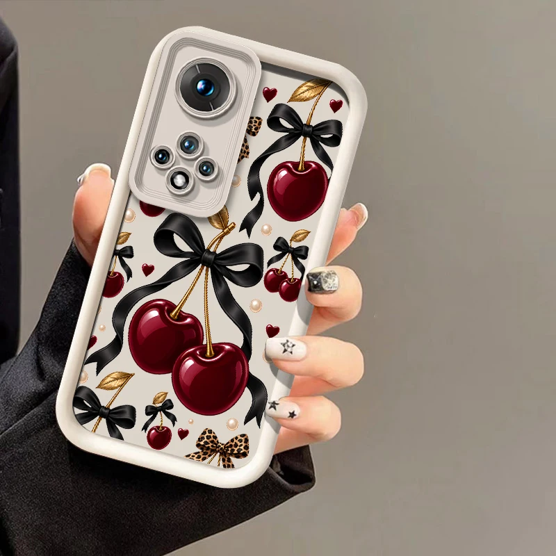 Funda de silicona suave y resistente a los golpes con diseño de leopardo y cerezas para teléfonos Honor Magic 8, 7, 4 Lite, 6 Pro, Play, 7T, 8T, 30, 60 Plus.