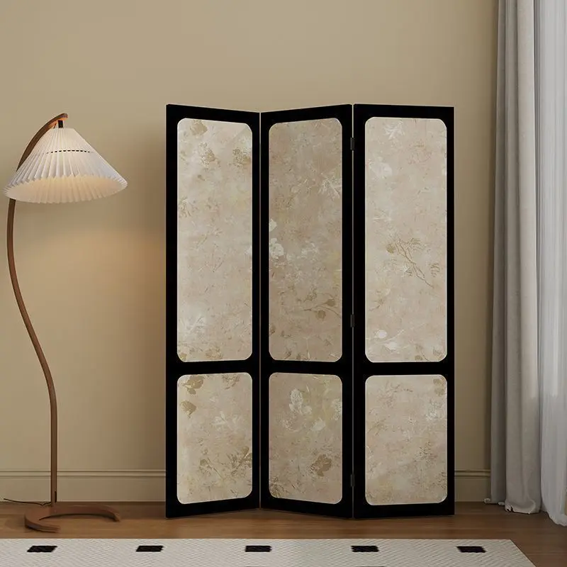 French screen partition medieval flower living room dining room sofa background entrance screen mobile folding cover decoration view 2