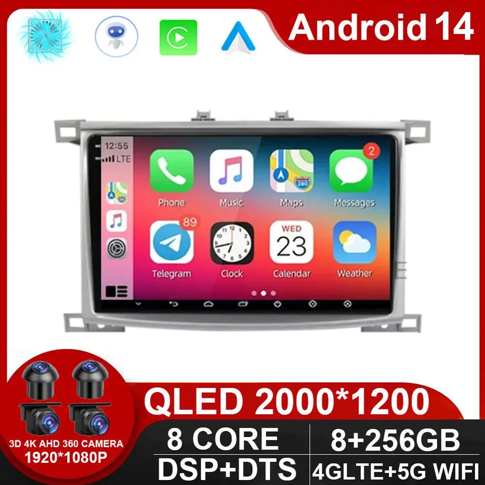 

Car Radio For Toyota Land Cruiser LC 100 MT 2002 - 2007 Car Stereo Multimedia Video Player Android 14 GPS Navigation Autoradio