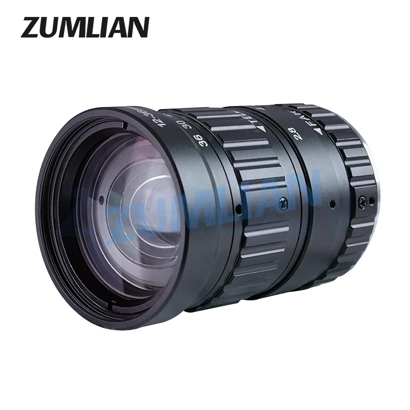 ZUMLIAN-Objectif varifocal 12-36mm, monture C 5MP, 2/3 pouces, faible distorsion, Iris manuel, vision industrielle, n'aime F2.8, caméra CCTV