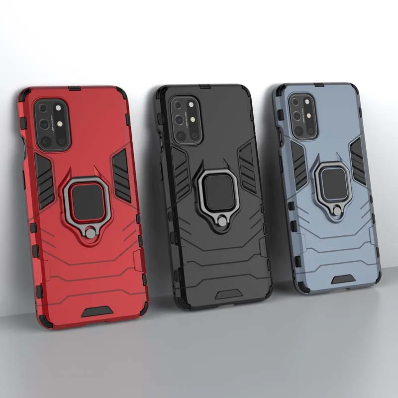 Shockproof Case For Oneplus 9 Pro 7 8 6T 7T 8T 9R 9RT One plus 1+9 9Pro Phone Cover Ring Stand Armor Bumper Back Coque Capa