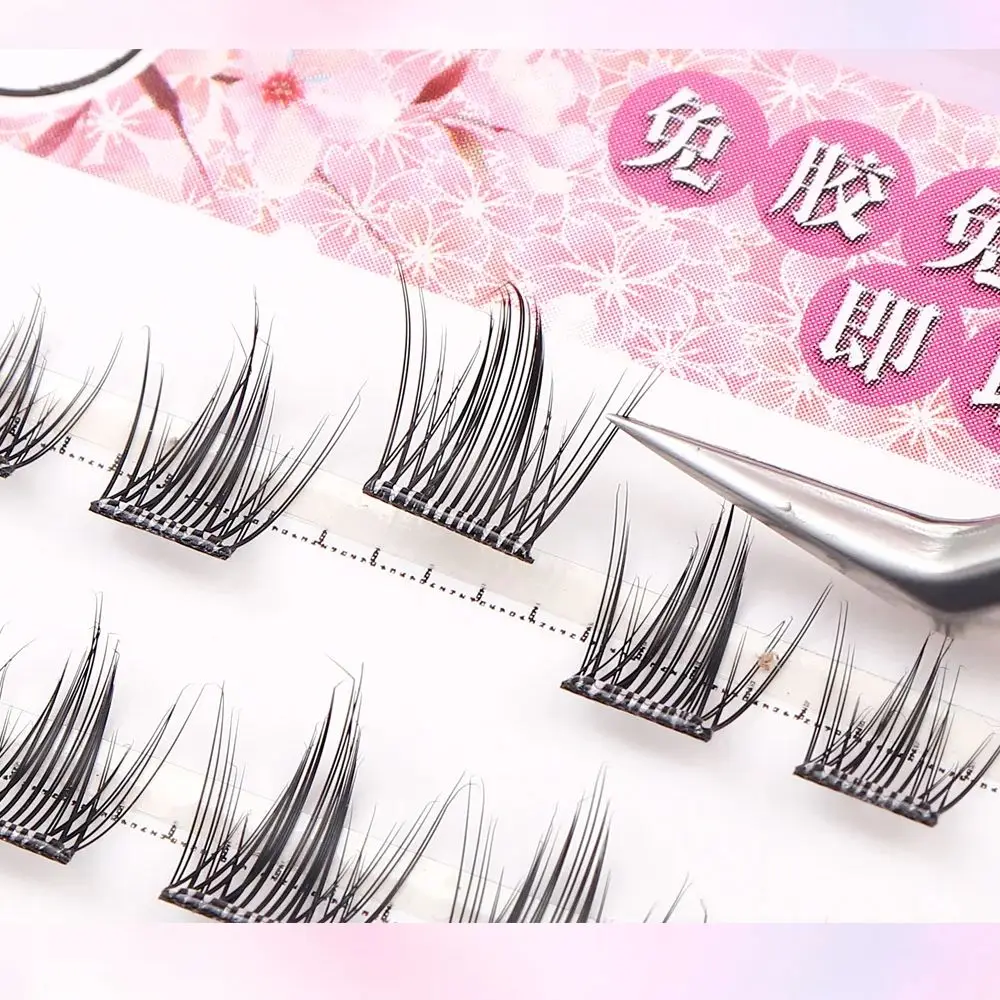  QSTY Self Adhesive Lash Clusters Eyelashes,Press-on Lashes 10-13mm Individual Lash Extension Kit with Lash Tweezers,No Glue Ne