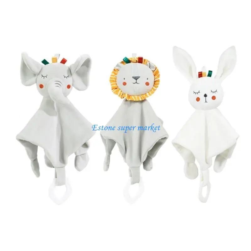 090B الطفل بطانية أمان الحيوان مع عضاضة لطيف لينة أفخم الحيوانات المحشوة بنين بنات هدايا استحمام الطفل تخزين المواد #3