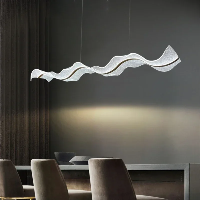 Imagem -05 - Modern Acrílico Streamer Led Luzes Pingente Iluminação Lustre Sala de Estar Sala de Jantar Decoração de Casa Cozinha Loft Lâmpada Pendurada