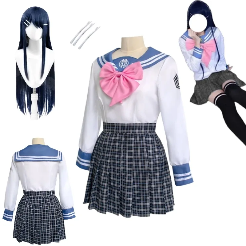 Anime Maizono Sayaka Cosplay Kostüm Schuluniform Idol-Anzug Perücke für Frauen Halloween Festival Party Bühnenbekleidung
