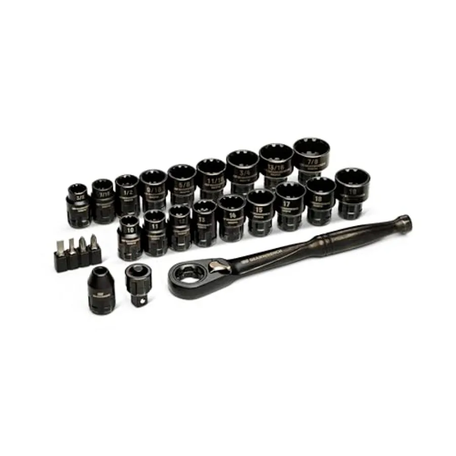 

25 Piece 3/8" Drive Pass Through Ratchet and Socket Set GWX6PT25
