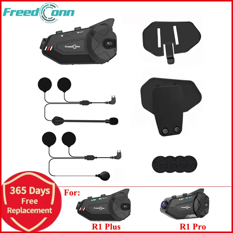 FreedConn R1 Pro R1-Plus Original Parts Motorcycle Intercom Helmet Soft Hard Microphone Headset Clamp Clip Bracket Accessories