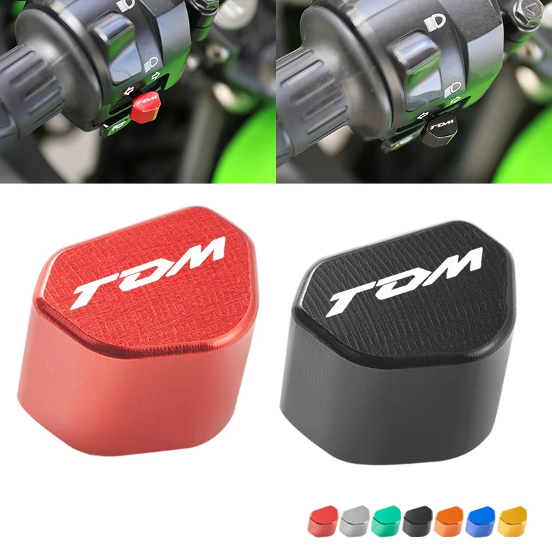 Botão interruptor de motocicleta de alumínio cnc, tampa de chave para yamaha tdm850 tdm900 tdm 850 900, acessórios